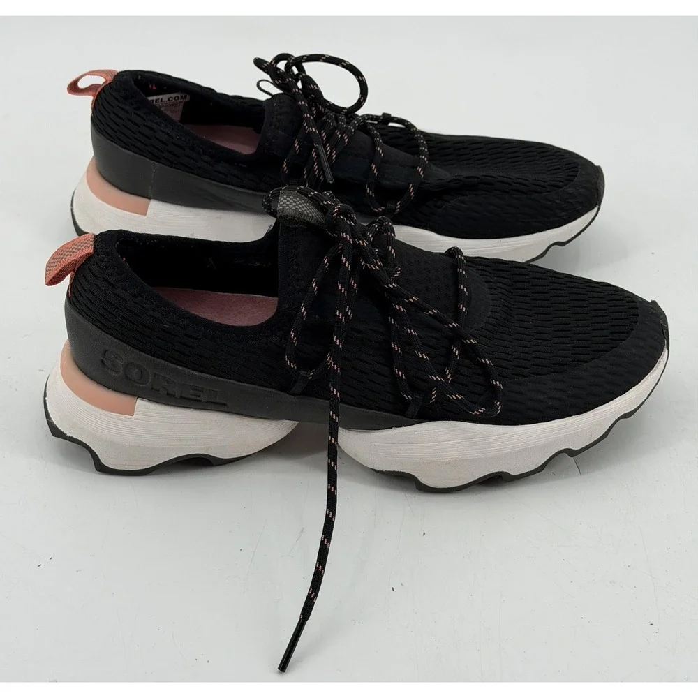 Sorel Shoes Womens‎ 9.5 Black Pink Kinetic Impact Lace Up Athletic Sneakers Walk